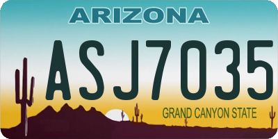AZ license plate ASJ7035