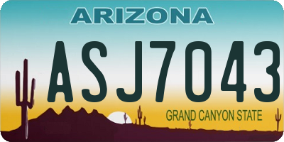 AZ license plate ASJ7043