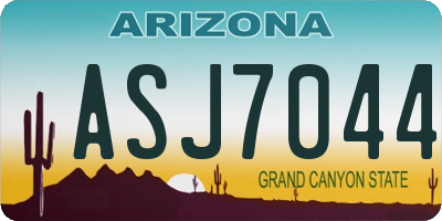 AZ license plate ASJ7044