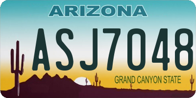 AZ license plate ASJ7048