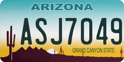 AZ license plate ASJ7049