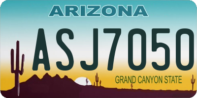 AZ license plate ASJ7050