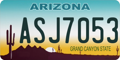 AZ license plate ASJ7053