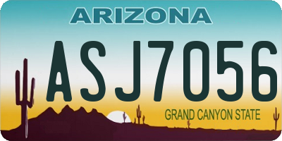 AZ license plate ASJ7056