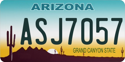 AZ license plate ASJ7057