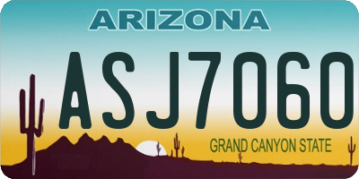 AZ license plate ASJ7060