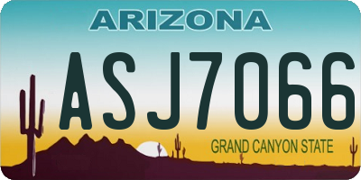 AZ license plate ASJ7066