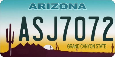 AZ license plate ASJ7072