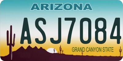 AZ license plate ASJ7084