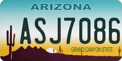 AZ license plate ASJ7086