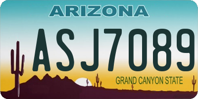 AZ license plate ASJ7089