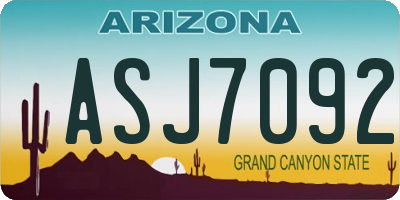 AZ license plate ASJ7092