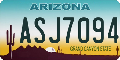 AZ license plate ASJ7094