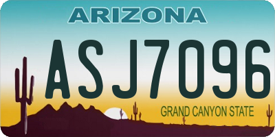 AZ license plate ASJ7096