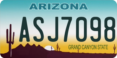 AZ license plate ASJ7098
