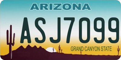 AZ license plate ASJ7099