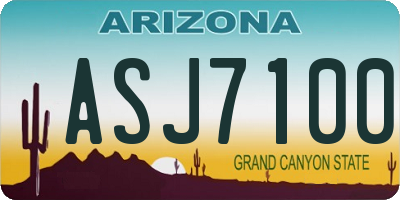AZ license plate ASJ7100