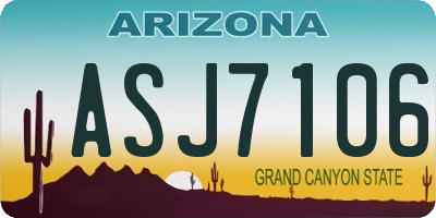 AZ license plate ASJ7106