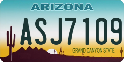 AZ license plate ASJ7109