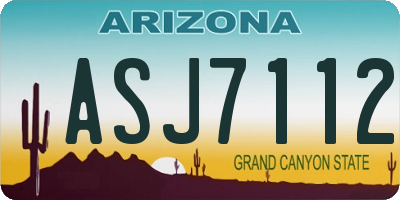 AZ license plate ASJ7112