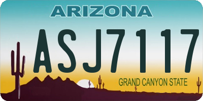 AZ license plate ASJ7117