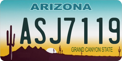 AZ license plate ASJ7119