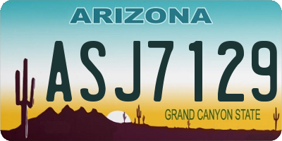 AZ license plate ASJ7129