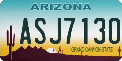 AZ license plate ASJ7130