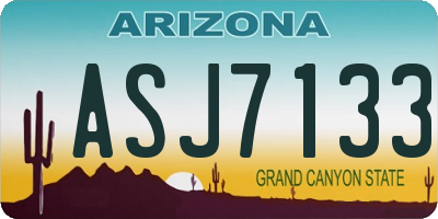 AZ license plate ASJ7133