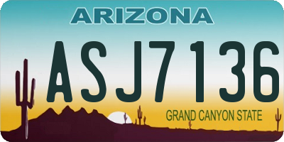 AZ license plate ASJ7136