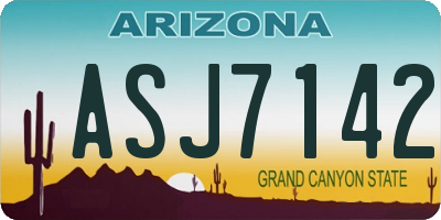 AZ license plate ASJ7142