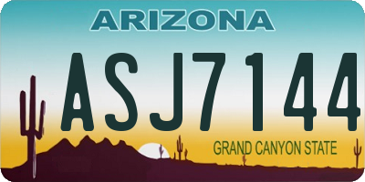 AZ license plate ASJ7144