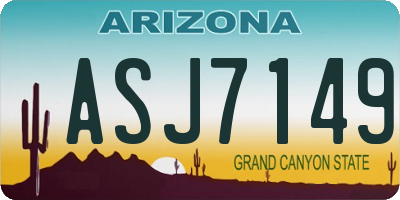 AZ license plate ASJ7149