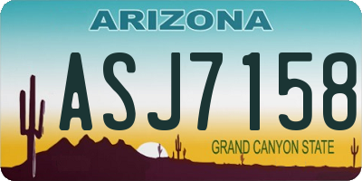 AZ license plate ASJ7158