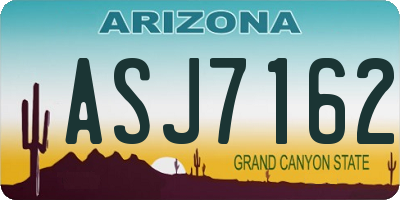 AZ license plate ASJ7162