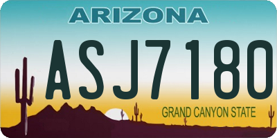 AZ license plate ASJ7180