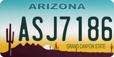 AZ license plate ASJ7186