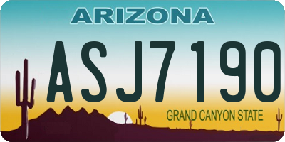 AZ license plate ASJ7190
