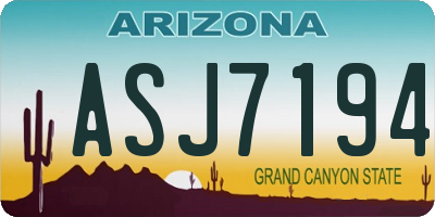 AZ license plate ASJ7194