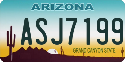 AZ license plate ASJ7199