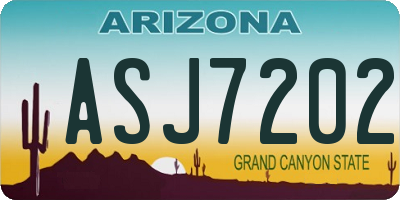 AZ license plate ASJ7202