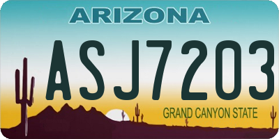 AZ license plate ASJ7203
