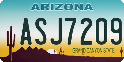 AZ license plate ASJ7209