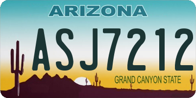 AZ license plate ASJ7212