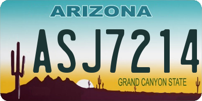 AZ license plate ASJ7214