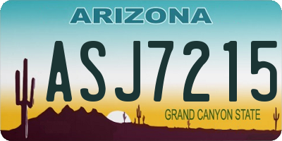 AZ license plate ASJ7215