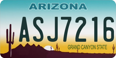 AZ license plate ASJ7216
