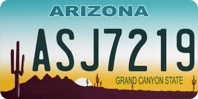 AZ license plate ASJ7219