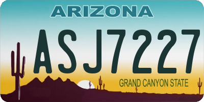AZ license plate ASJ7227