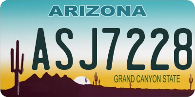 AZ license plate ASJ7228
